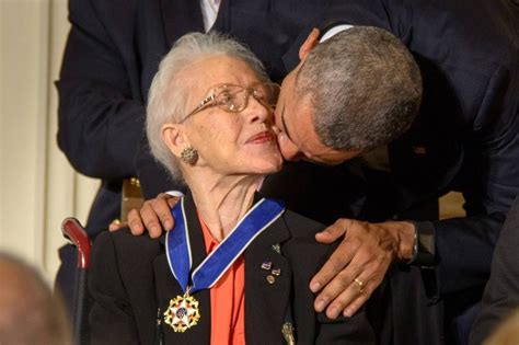 Katherine Johnson Receiving The Presidential Medal Of Freedom In 2015