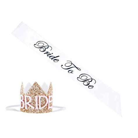 Buy Bride To Be Sash Tiara Crown Hat Set Bachelorette
