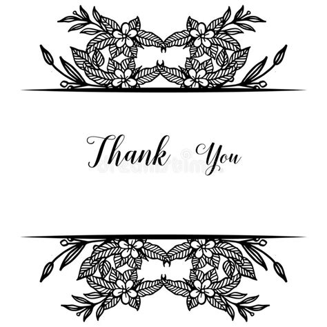 Shape Of Wreath Frame Lettering Of Thank You For Letter Cards