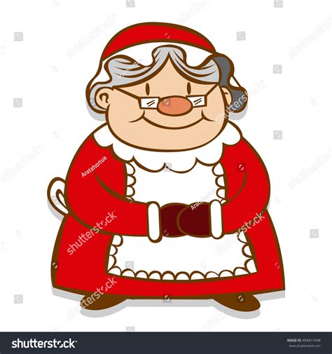 vector cartoon mrs claus isolated on vector de stock libre de regalías 494817448 shutterstock