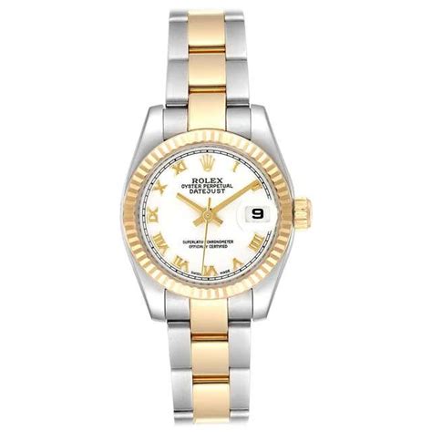 Rolex Datejust 26 Steel Yellow Gold White Dial Ladies Watch 179173 For