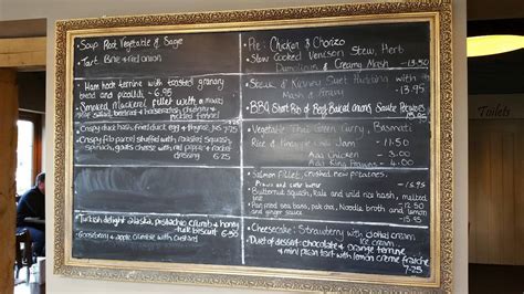 menu at the fox and goose restaurant writtle