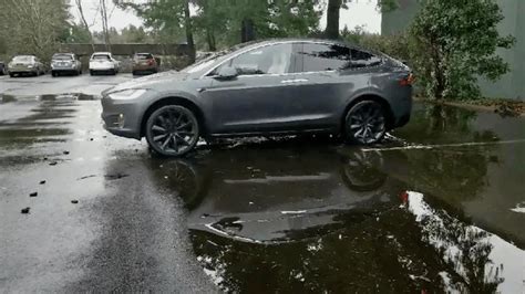 Reddit Video Shows A Tesla Model X Driving Itself Out Of A Puddle Using