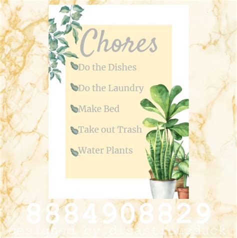 Bloxburg Chores List In Chore List How To Make Bed Chores