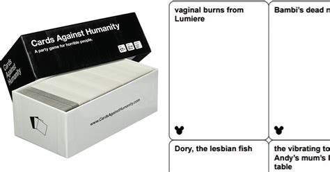 For fans of disney and card games, get cards against disney, for the most mouse house fun you can have without the kids around! Disney Cards Against Humanity May Be Coming Out Soon, And Here's How 18 First Cards Look | Bored ...