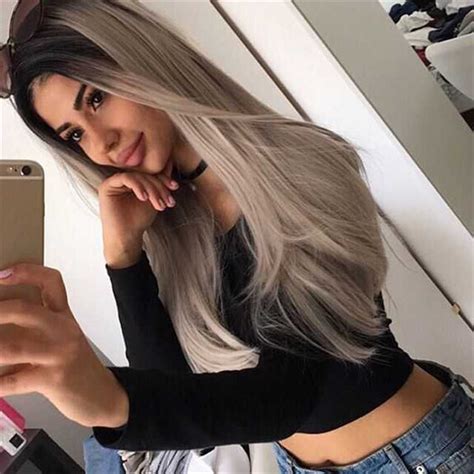 We have some beautiful shots of short and long hair as well as what it looks like on black and red hair. 24 Long Grey Ombre Straight Synthetic Lace Front Wig-edw1016