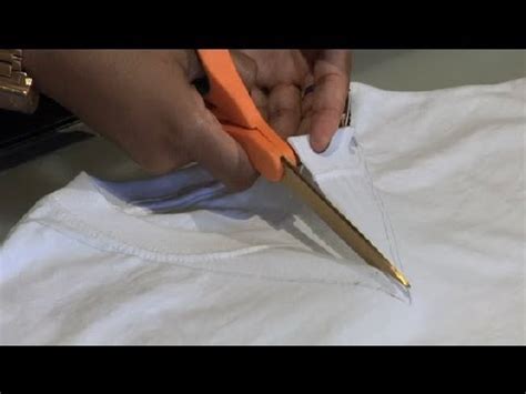 Diy no sew funky tops revamp your old t shirts. How to Cut a Regular T-Shirt Into a V-Neck : T-Shirt ...
