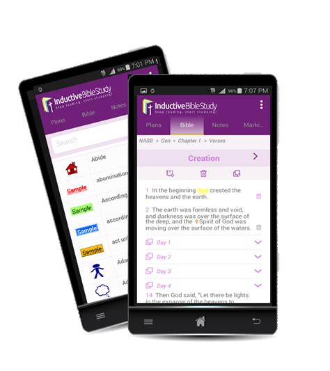Study resources includes text and audio bible commentaries; The Best Bible Study App -Inductive Bible Study