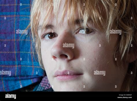 14 Year Old Boy In A Nonclalant Mood Stock Photo Alamy