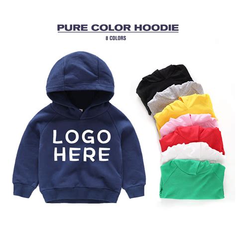 Custom Made Kids Pullover Sweatshirt Hoodies With Logo Printed