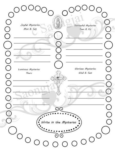 How To Pray The Rosary Coloring Page Pdf By Saongjai On Etsy Coloring