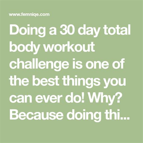 Try This 30 Day Total Body Workout Challenge 2021 Femniqe Total