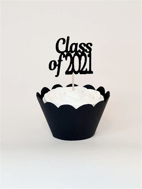 Class Of 2021 Cupcake Toppers Qty 12 Glitter Cake Etsy Australia