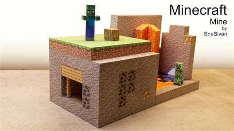 Diy Minecraft Diorama Mine Papercraft Youtube