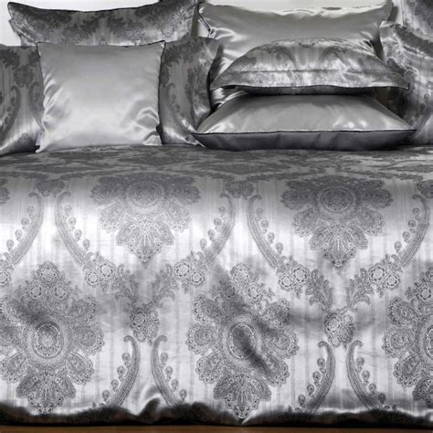 The Ultimate Luxury Silk Sheets In A Silver Baroque Medallion Anichini