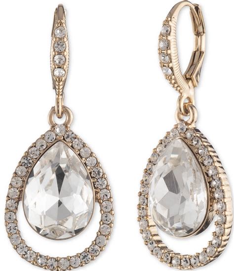 Givenchy Crystal Open Pave Pear Drop Earrings Dillard S