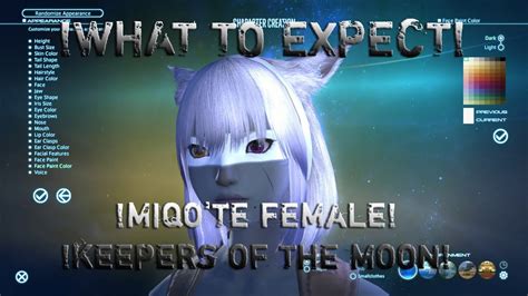 Final Fantasy Xivarr Character Creation Miqote Female Keepers Of The Moon Youtube