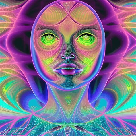 Psychedelic Digital Art Painting Of A Colorful Pastel Girl · Creative