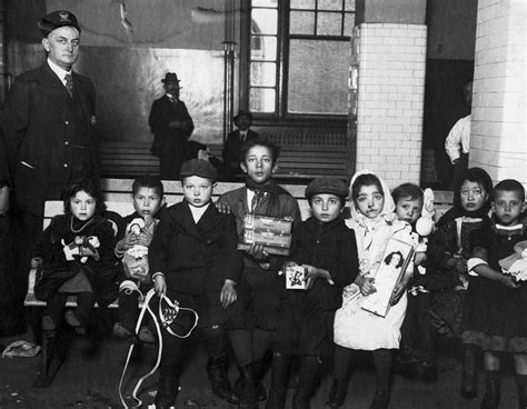 Illustration Of Emigrants Disembarking At Ellis Island Immigration