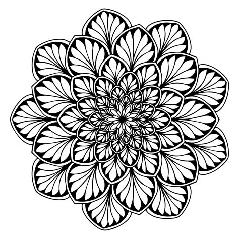 Jolis dessins de mandala à imprimer et colorier gratuitement en ligne sur laguerche.com. Mandala with symmetric leaves - Difficult Mandalas (for ...