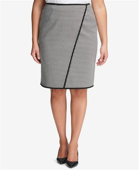 Calvin Klein Plus Size Houndstooth Pencil Skirt And Reviews Skirts