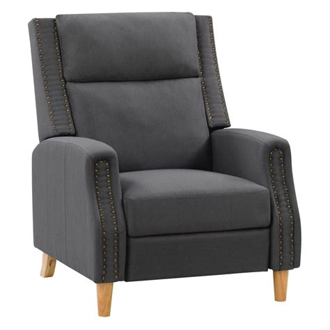 Corliving Recliner Chair With Extending Foot Rest And Nailhead Trim