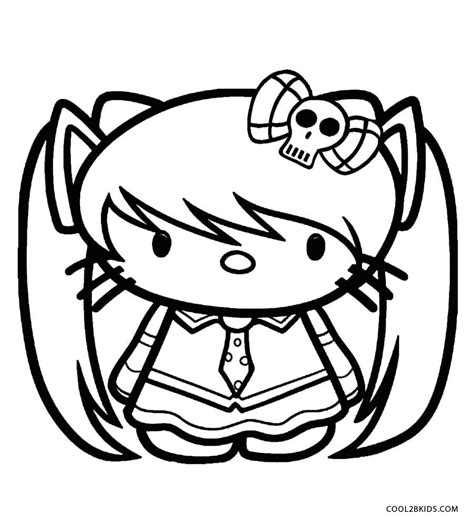 Printable Emo Coloring Pages For Kids Cool2bkids Hello Kitty