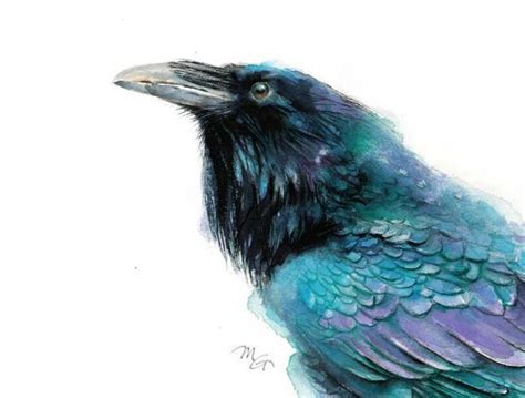 Raven Iii Art Print Watercolor Giclee Print Raven Etsy