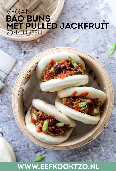 Vegan bao buns met pulled jackfruit