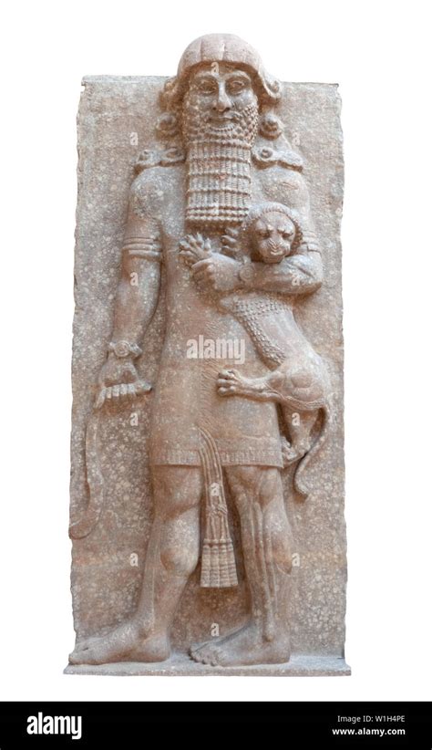 Gilgamesh As Master Of Animals Grasping A Lion In His Left Arm And