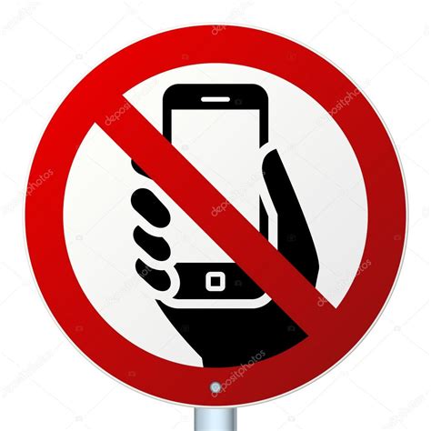 No Mobile Phones Sign Over White Stock Vector Image By ©furtaev 43501437