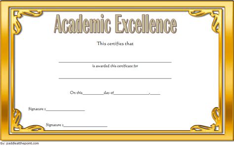 Formidable Certificate Of Academic Excellence Template Sunday School