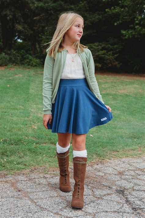 Fall Knit Twirl Skirt For Girls And Tweens To Wear With Cardigans And