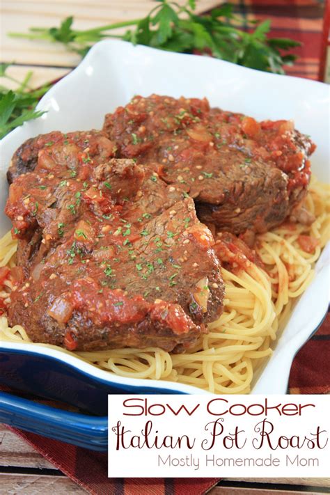 Just 15 minutes of prep time and pop it in the crockpot. Slow Cooker Italian Pot Roast | Mostly Homemade Mom