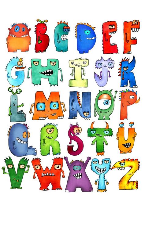 Monster Alphabet Kids Sketchbook Lettering Alphabet Creative Lettering