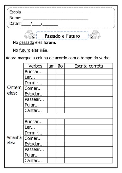 Atividades Am E O Gram Tica Portugu S Para Imprimir