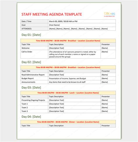 meeting outline template  formats examples  samples