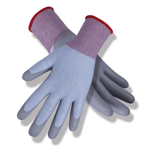 Ansi Cut Level A2 18g Pu Coated Hppe Cut Resistant Safety Work Grip Glove