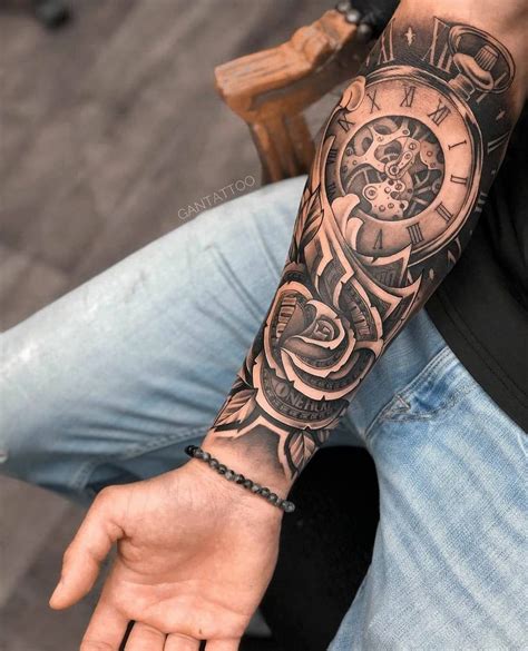 Clock Tattoo Sleeve Men Tattoos Arm Sleeve Half Sleeve Tattoos For