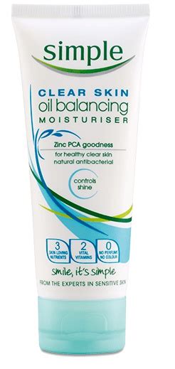 It contains coconut oil and is best suited for the body. Simple Clear Skin Oil Balancing Moisturiser ingredients ...