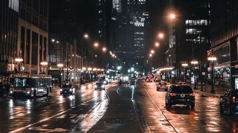 Download Wallpaper 1920x1080 Night City Street City Lights Traffic