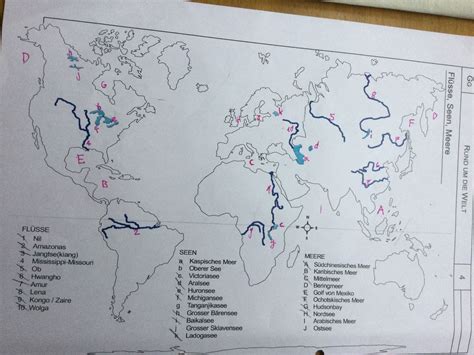 Rund Um Die Welt Flüsse Seen Meere Diagram Quizlet