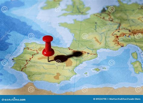 Pin Pointing Madrid Stock Photo Image Of Cartography 89534798