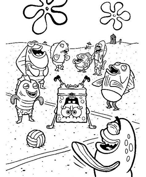 Spongebob coloring pages tell a story about the crazy, underwater adventures of a little, yellow sponge and his numerous friends living in the bikini bottom. Spongebob Makes His Friend Laughing Coloring Pages ...