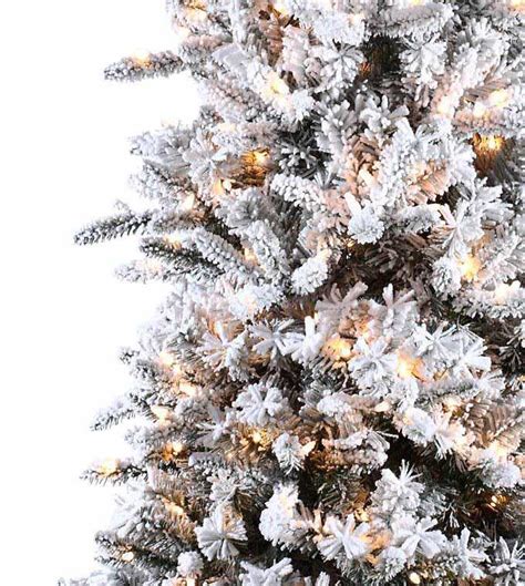 Slim Flocked Pencil Christmas Tree Artificial Pencil Pine