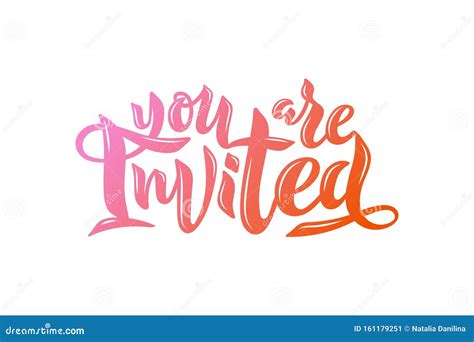 Vector Illustration Of You Are Invited Text For Birthday Housewarming
