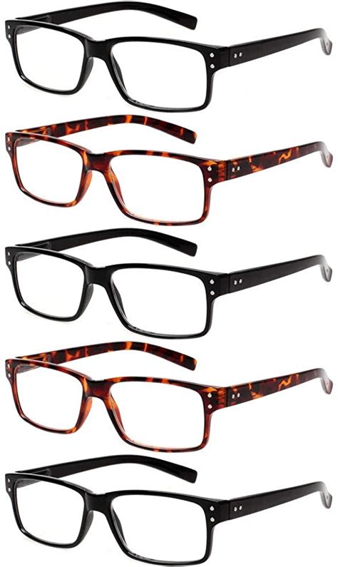 Reading Glasses 5 Pairs Quality Readers Spring Hinge Glasses For Reading For Men And Women