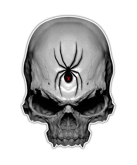 Black widow spiders are found throughout the continental united states and north into the southern canadian provinces. Black Widow Skull Decal - Spider Skull Sticker Venom ...