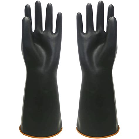 F Wares Inch Long Heavy Duty Reusable Washable Rubber Latex Waterproof Hand Gloves For Men