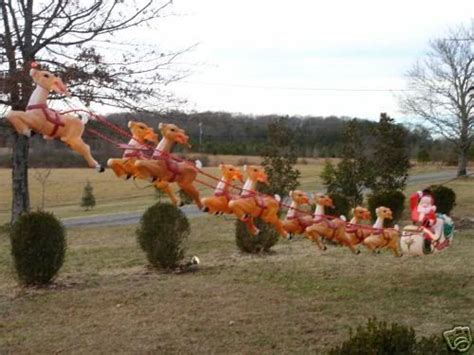 Outdoor christmas santa w/ 2 deer sleigh 32 decoration lighted yard art display. Who has the best Santa/Sleigh/Reindeer display??? - Blow ...